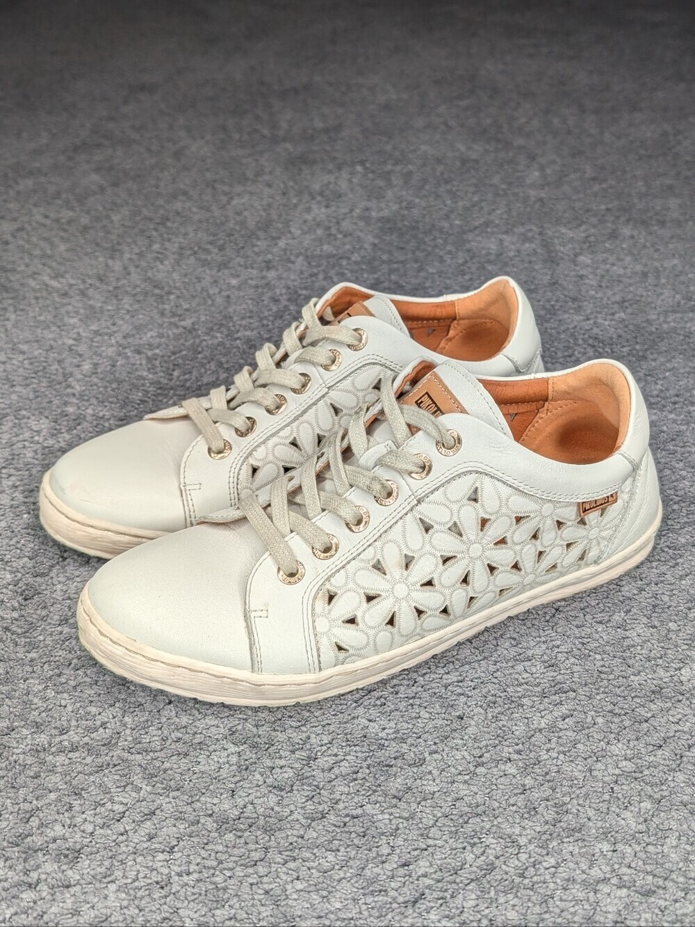 Pikolinos Lagos Laser Cut Floral Perforated Leather Sneaker Women's 37 - Picture 5 of 12